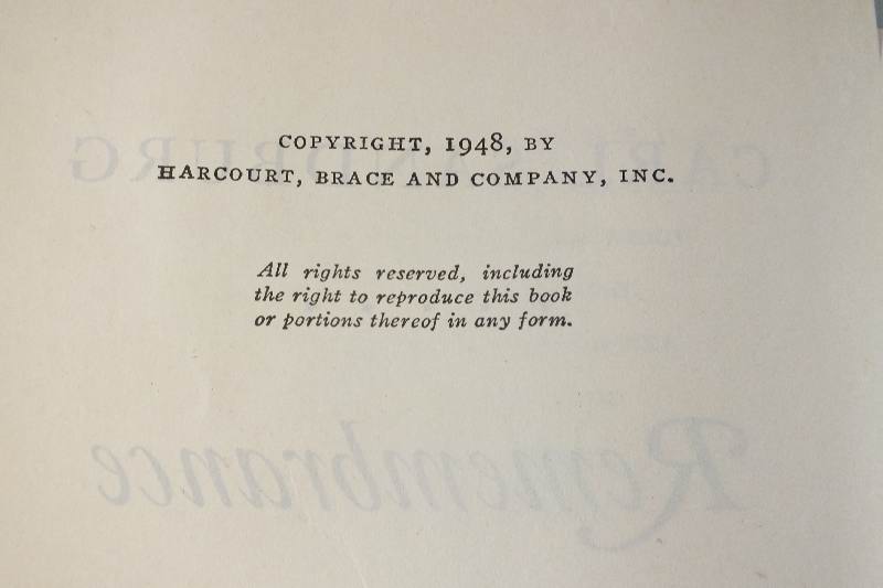 A first edition 1948 copy of" Remembrance Rock" by Carl Sandberg