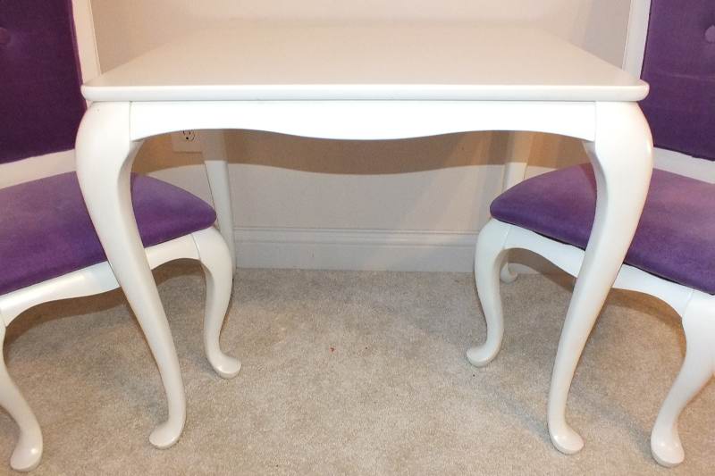 An adorable "junior size" Queen Anne style table and two side chairs