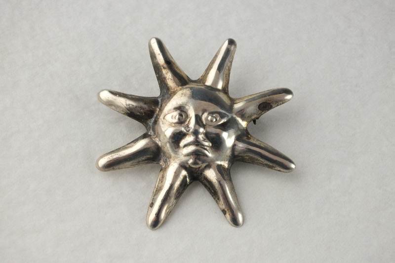 Sterling silver sunburst pin