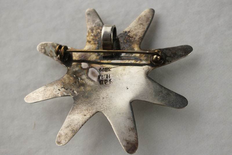 Sterling silver sunburst pin