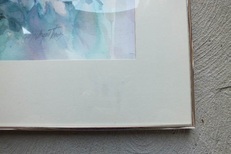 A lovely, cabbage rose and floral stillife original watercolor signed by local Cincinnati artist, Carolyn Utigard Thomas