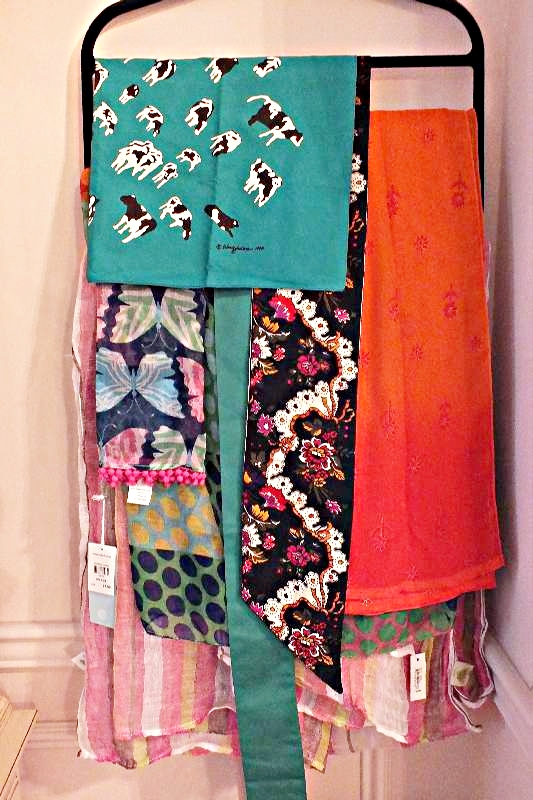 A generous collection of wraps and scarves