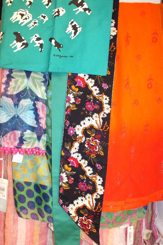 A generous collection of wraps and scarves