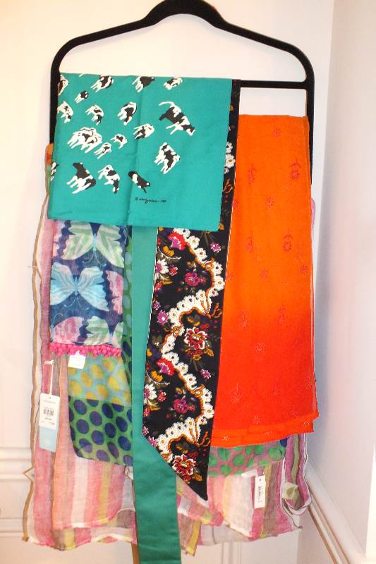 A generous collection of wraps and scarves