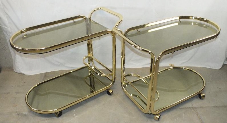 A pair of Contemporary tea carts