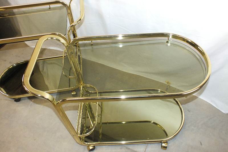 A pair of Contemporary tea carts