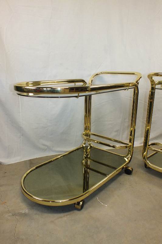 A pair of Contemporary tea carts