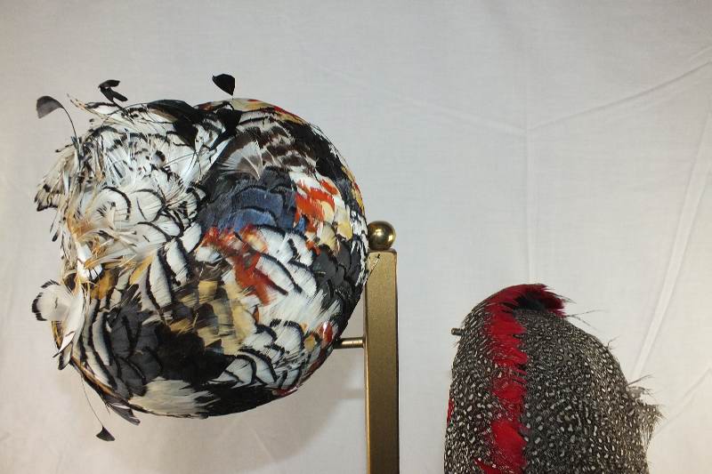 Eight Vintage Ladies feathered hats 