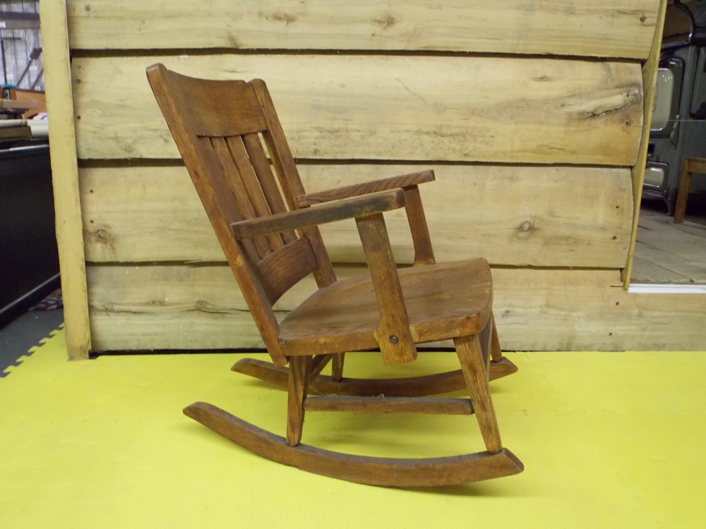 Solid Oak Childs Rocking Chair