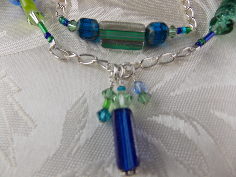 Designer Necklace in Vintage Glass