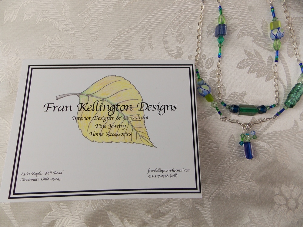 Designer Necklace in Vintage Glass