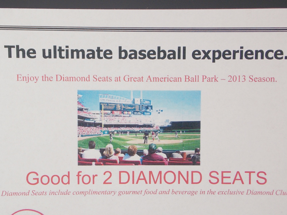 2 Cincinnati Reds Diamond Seats & Diamond Club Access!