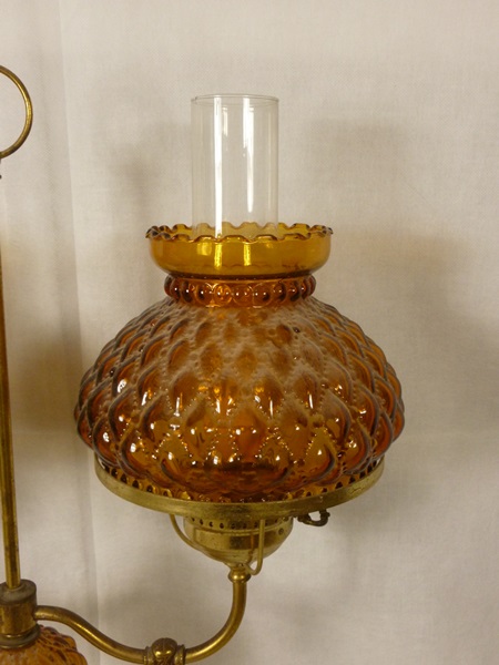 Vintage Double Hurricane Desk Lamp
