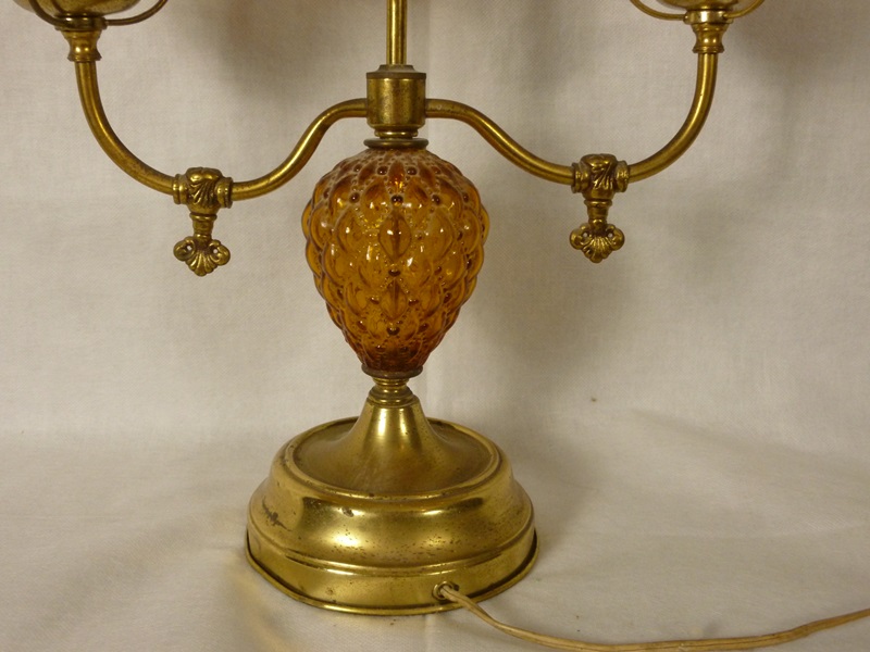 Vintage Double Hurricane Desk Lamp