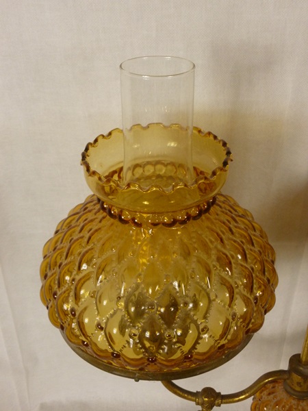 Vintage Double Hurricane Desk Lamp