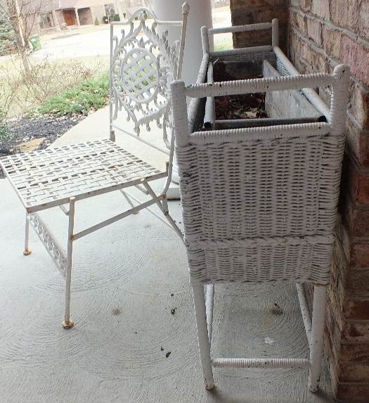 Folding vintage wrought iron chair