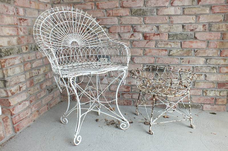 Victorian style chair and planter