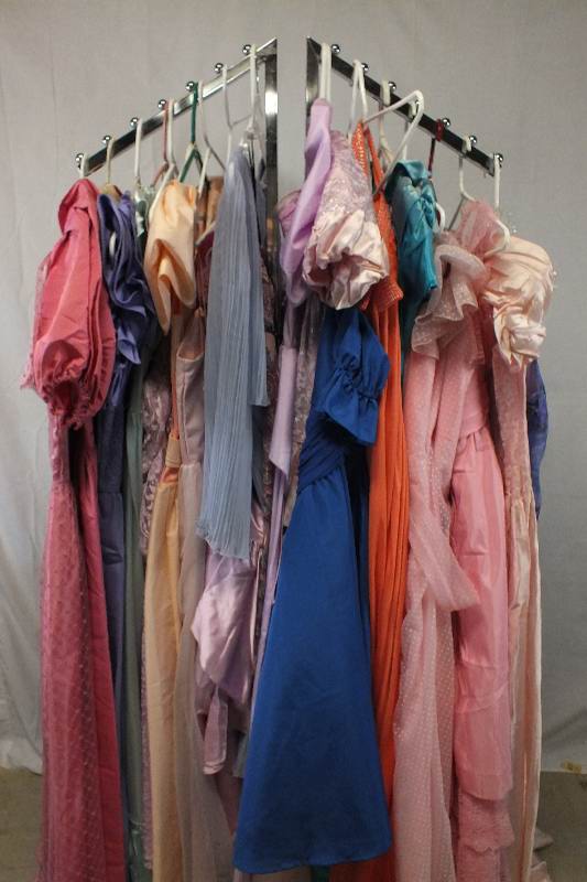 Collection of prom gowns and bridesmaid dresses