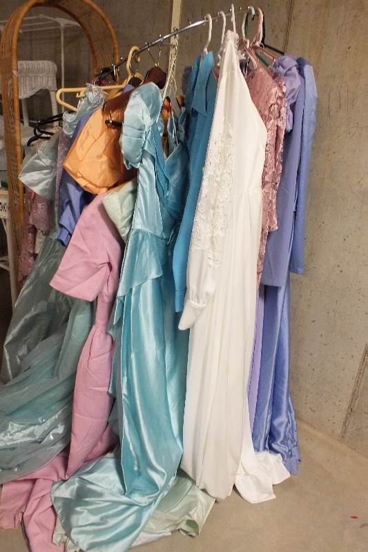 Collection of prom gowns and bridesmaid dresses