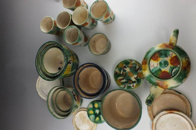 Vintage multi- color  pottery peices
