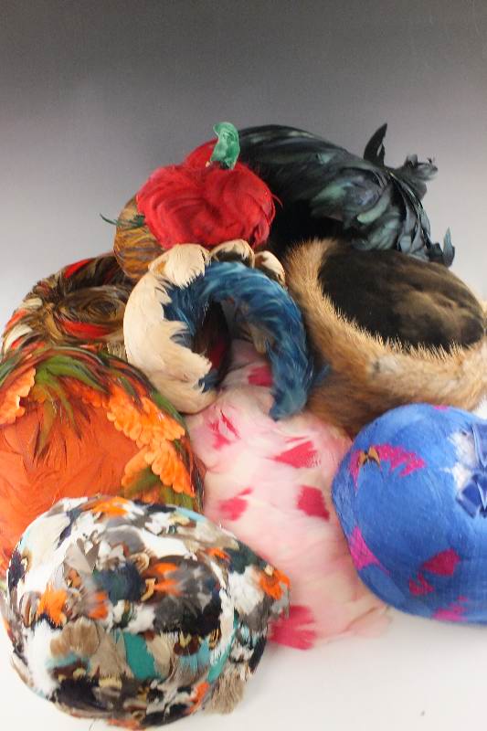 Vintage ladies feathered hats