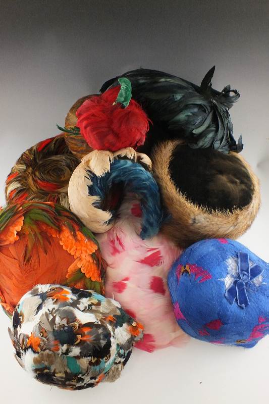 Vintage ladies feathered hats
