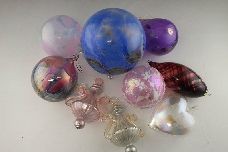 Hand blown glass ornaments
