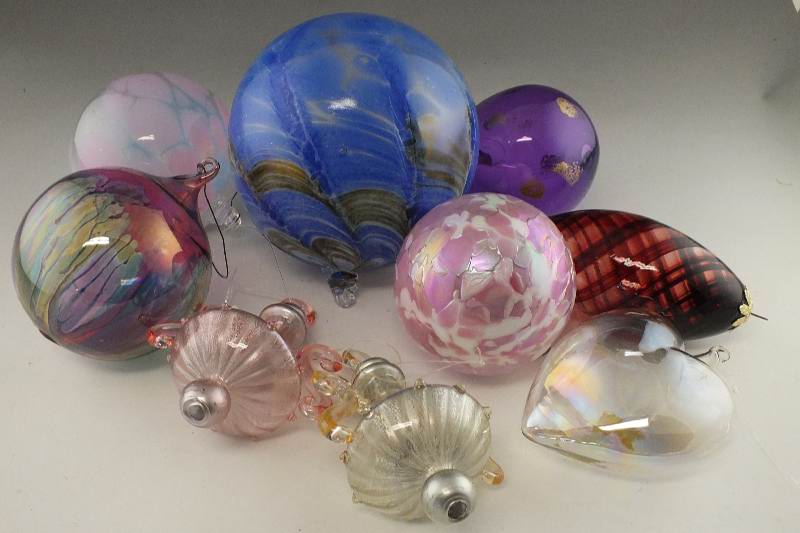 Hand blown glass ornaments