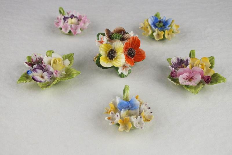 A made in England "Healacraft" floral porcelain pin