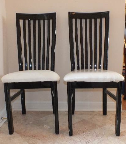 Contemporary Style Black Lacquered Chairs