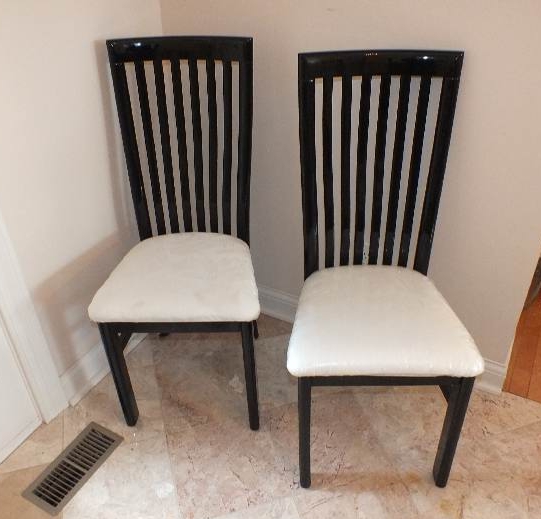 Contemporary Style Black Lacquered Chairs