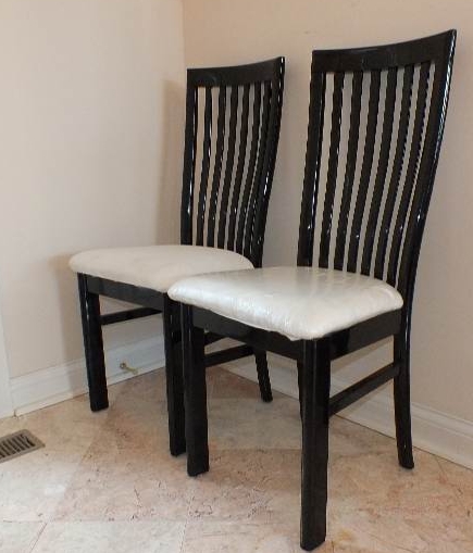 Contemporary Style Black Lacquered Chairs