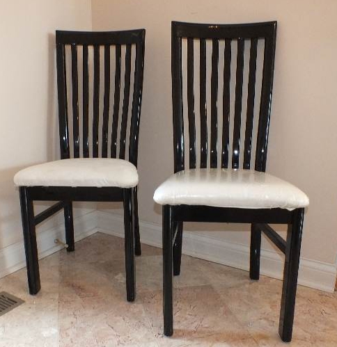 Contemporary Style Black Lacquered Chairs