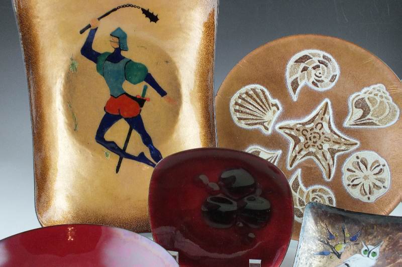 Collection of Decorative Enamel Art Pieces