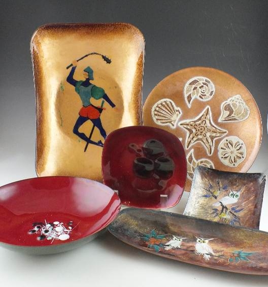 Collection of Decorative Enamel Art Pieces
