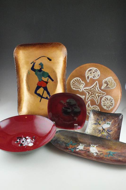Collection of Decorative Enamel Art Pieces
