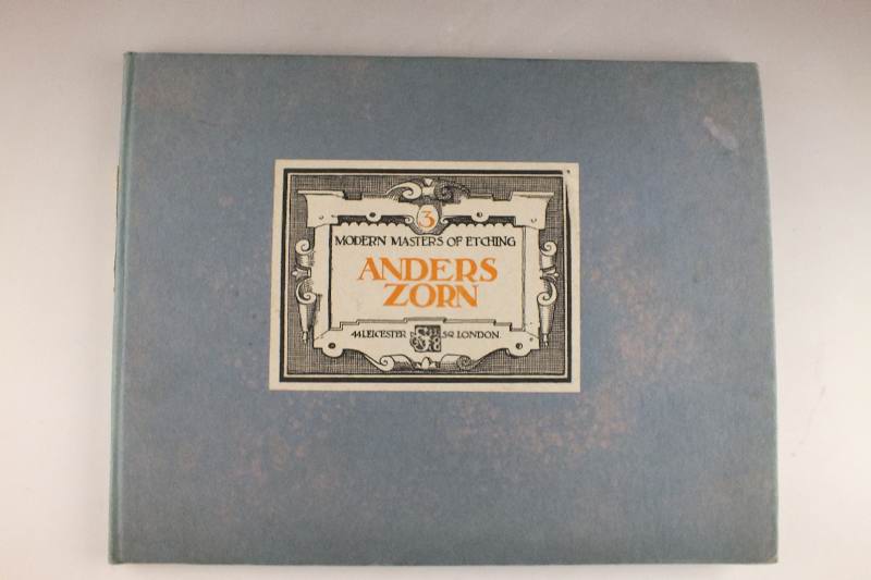 "Modern Masters of Etching" book with original etching by Anders Zorn
