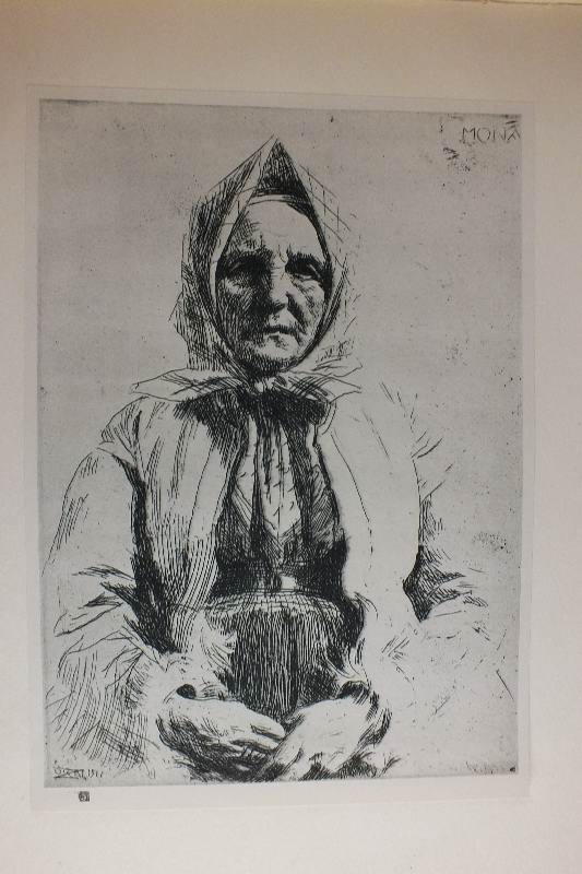 "Modern Masters of Etching" book with original etching by Anders Zorn