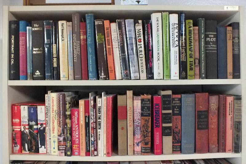 Contents found on 6 shelves of bookcase 