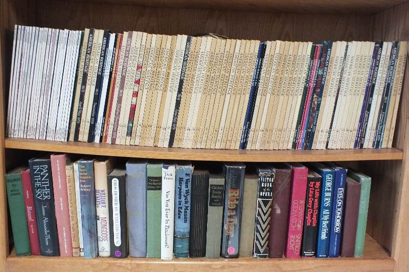 Contents found on 6 shelves of bookcase 