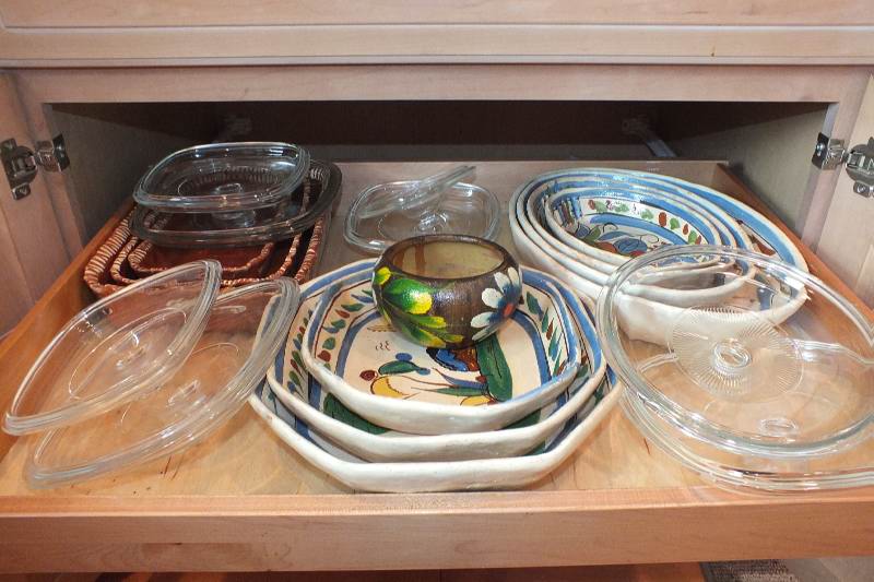 Collection of Serving, Bakeware Dishes, and Decorative Mexican Pottery Pieces