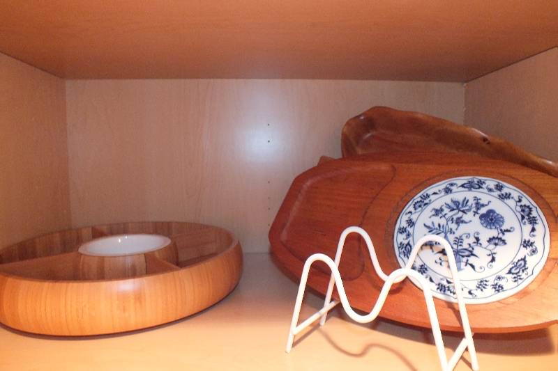 Collection of Wood Serving Dishes and Ceramic Trays