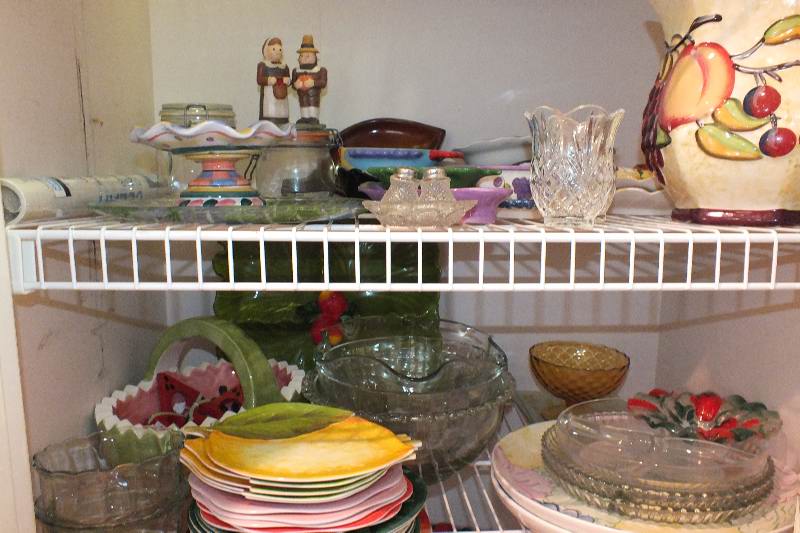 Collection of Canisters, Serving Bowls, Dishware, and Serving Trays