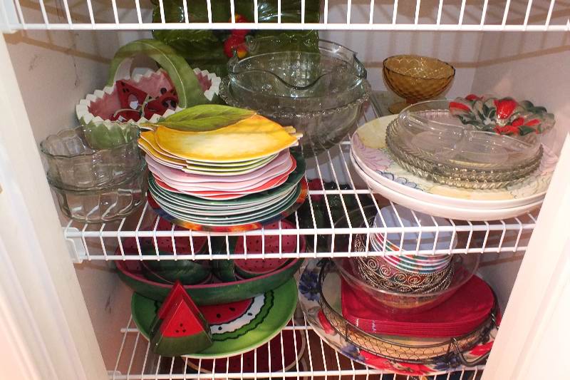 Collection of Canisters, Serving Bowls, Dishware, and Serving Trays