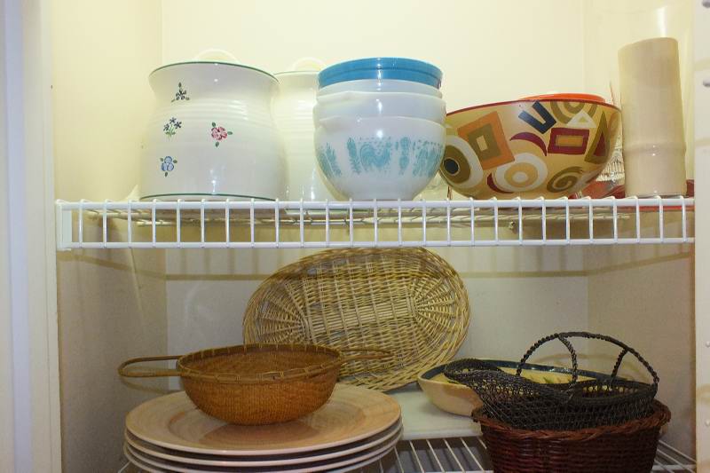 Collection of Canisters, Serving Bowls, Dishware, and Serving Trays