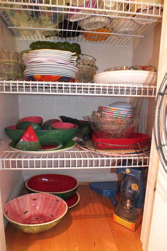 Collection of Canisters, Serving Bowls, Dishware, and Serving Trays