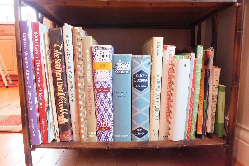 Assorted Collection of Books with Folding Metal Bookcase