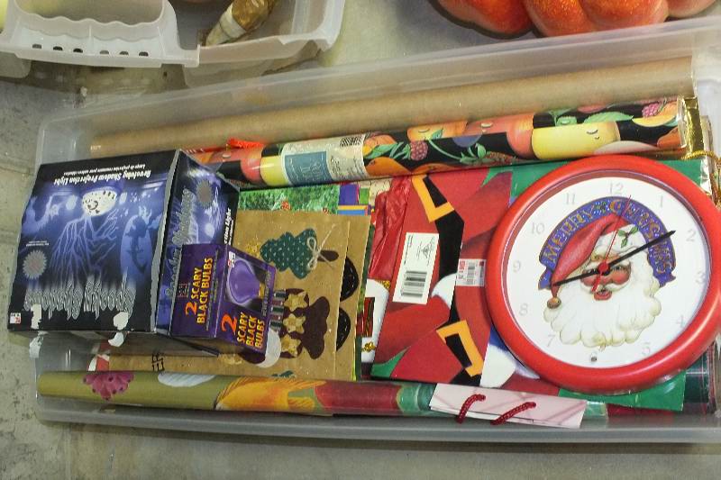 Holiday decorative items and gift wrap