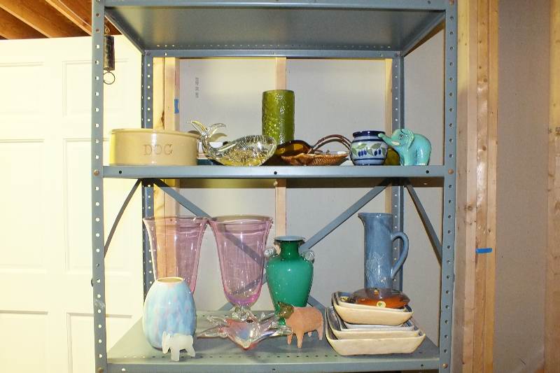 Array of Pottery and glass items