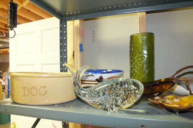 Array of Pottery and glass items